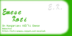 emese koti business card